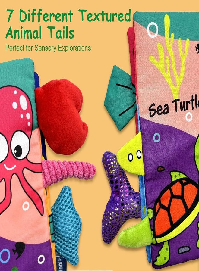 BeFunky Baby Fabric Book, Soft 3D Picture and Crinkle Book for 0-12 Months, Sensory Montessori Learning Toy for Boys and Girls (Sea World), Multicolor - Image 3